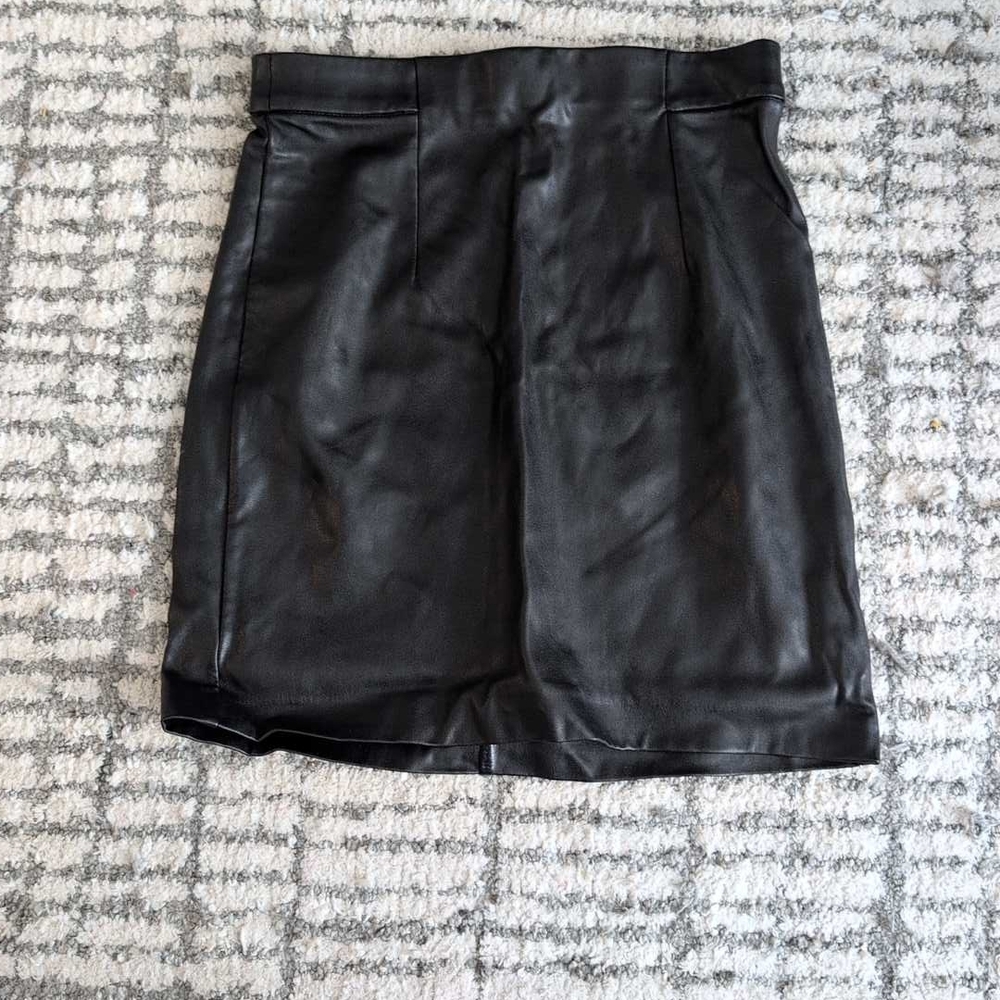 Dynamite Sleek Black Leather Mini Skirt